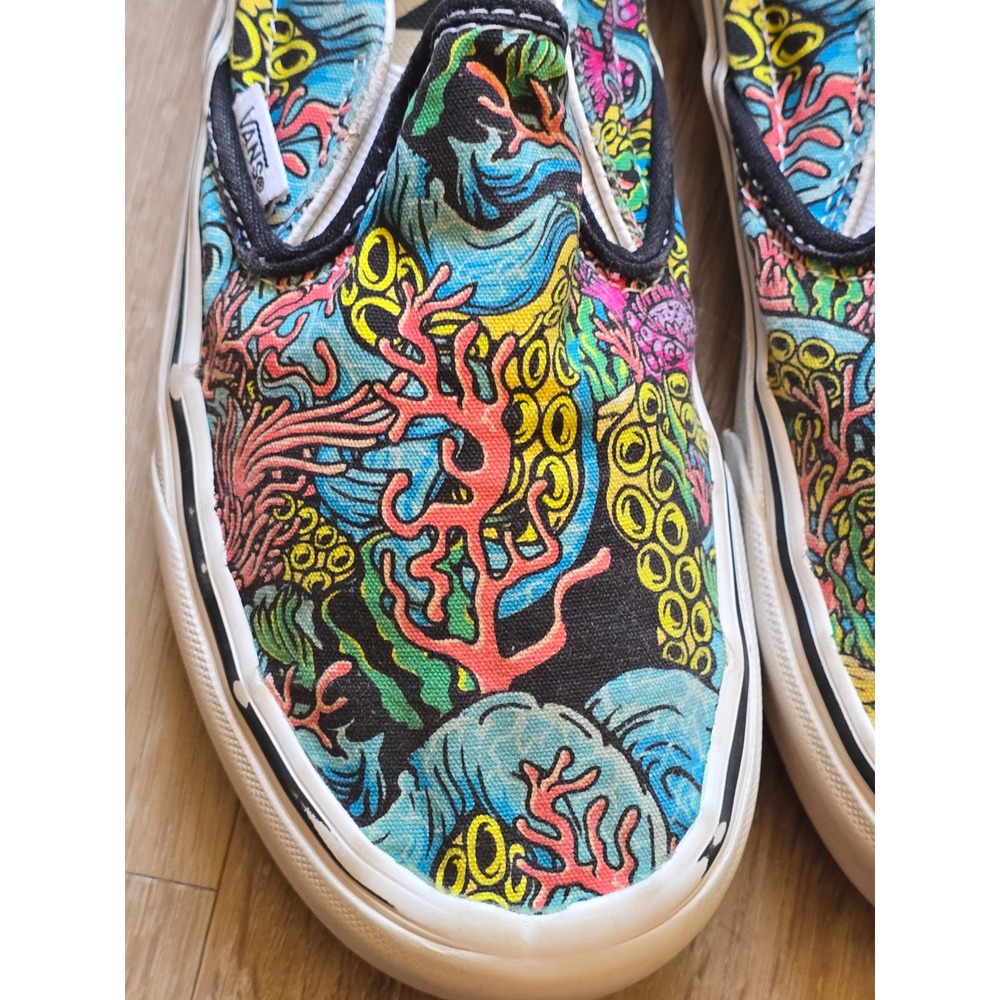 Vans Classic Slip On Coral Reef Octopus ocean Colorful Sneakers Mens 5 Wmn 6.5 - Picture 3 of 16